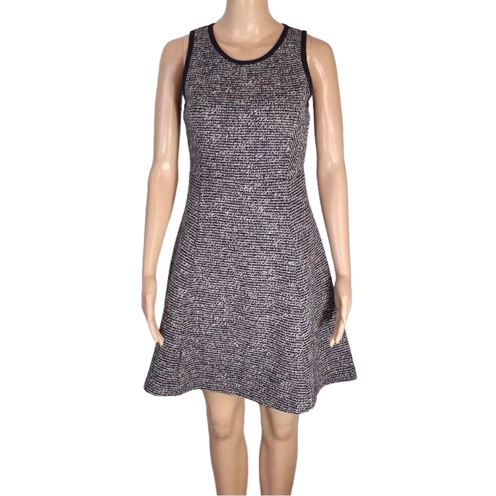 J. Crew Black Confetti Sleeveless Wool Silk Blend Fit And Flare Dress Size 2